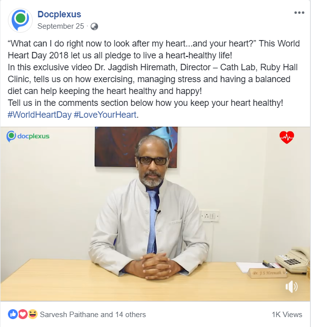 One minute video of Dr Jagdish Hiremath shared on Facebook on September 25 